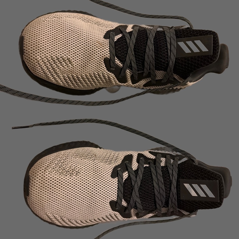 Adidas Men's shoes SIZE 9.5 Black and Cream worn a few times.